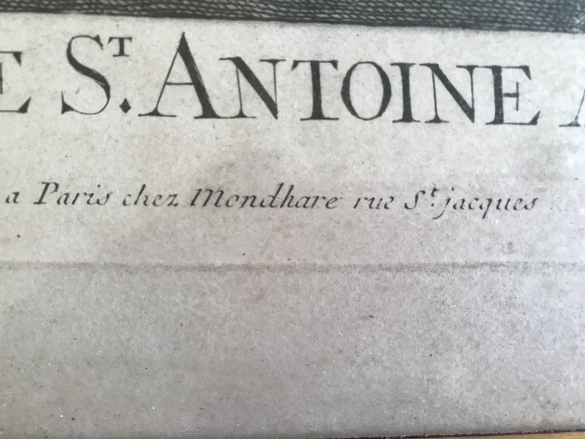 Jacques Callot. "la tentation de Saint Antoine Abbé". Gravure originale signée.-photo-4