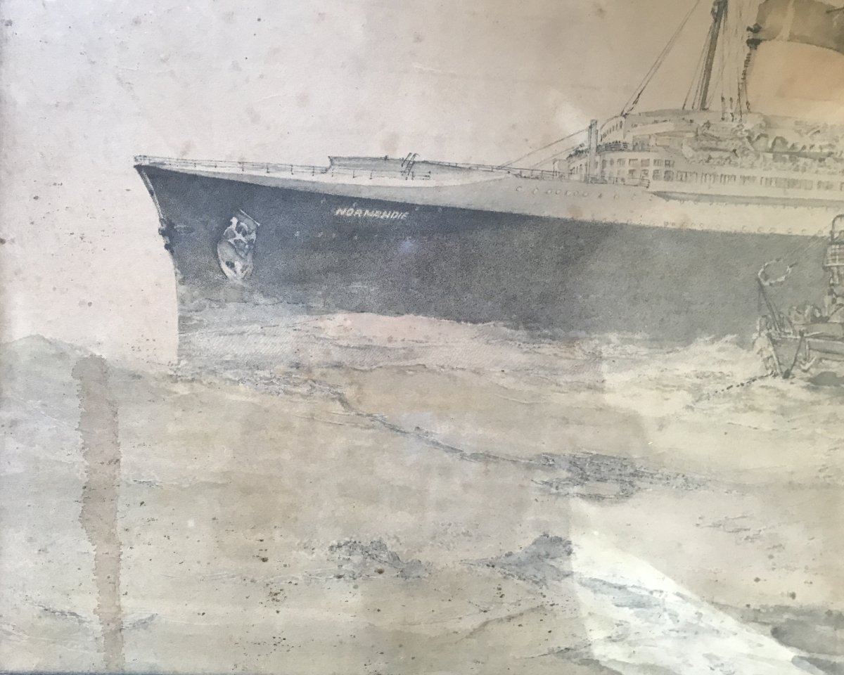 Albert Sebille, Paquebot, Normandie, "French Liner", Peintre de la marine. 1935-photo-3