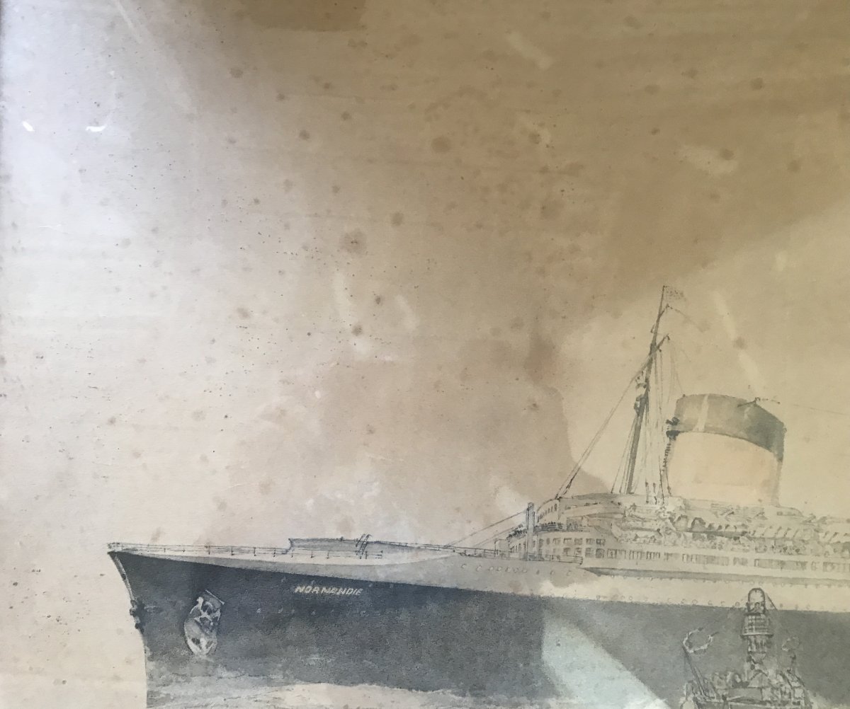 Albert Sebille, Paquebot, Normandie, "French Liner", Peintre de la marine. 1935-photo-4
