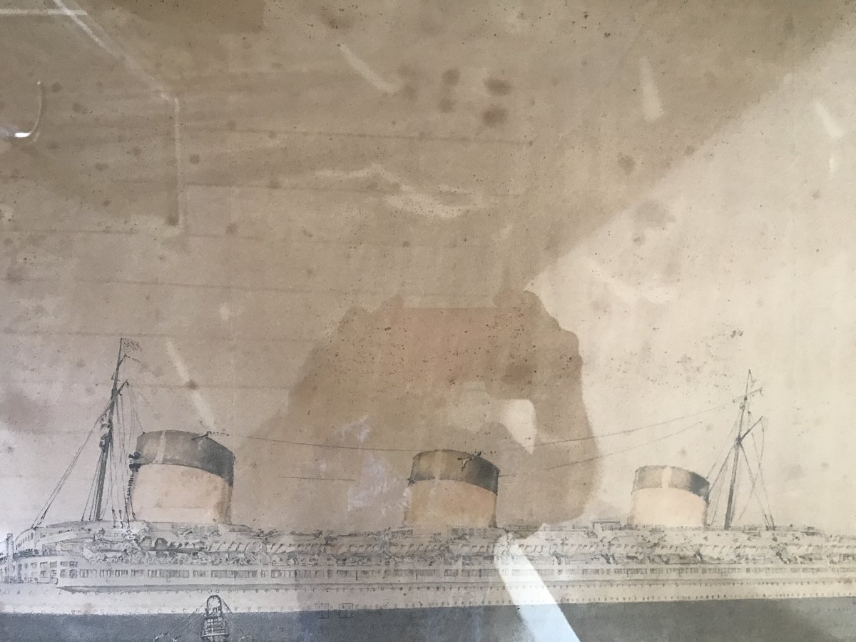 Albert Sebille, Paquebot, Normandie, "French Liner", Peintre de la marine. 1935-photo-1