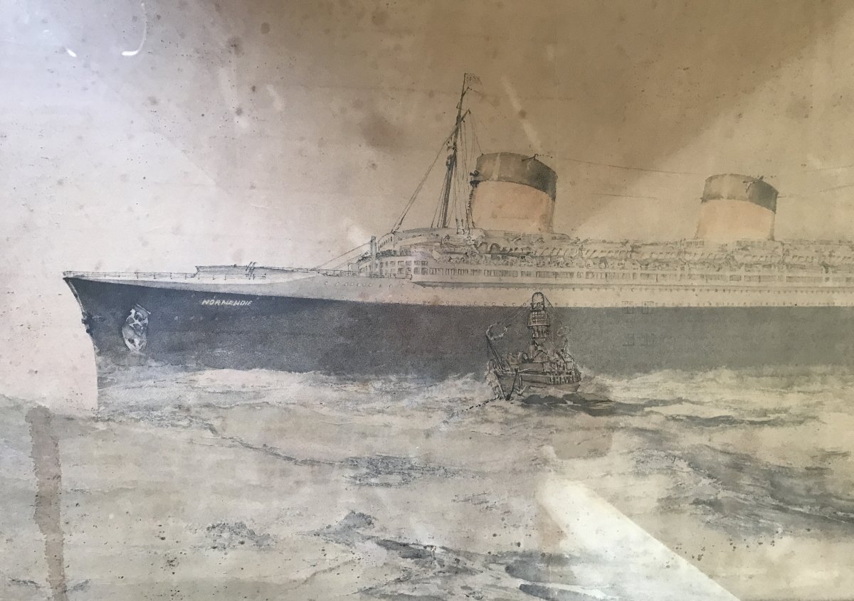 Albert Sebille, Paquebot, Normandie, "French Liner", Peintre de la marine. 1935-photo-2