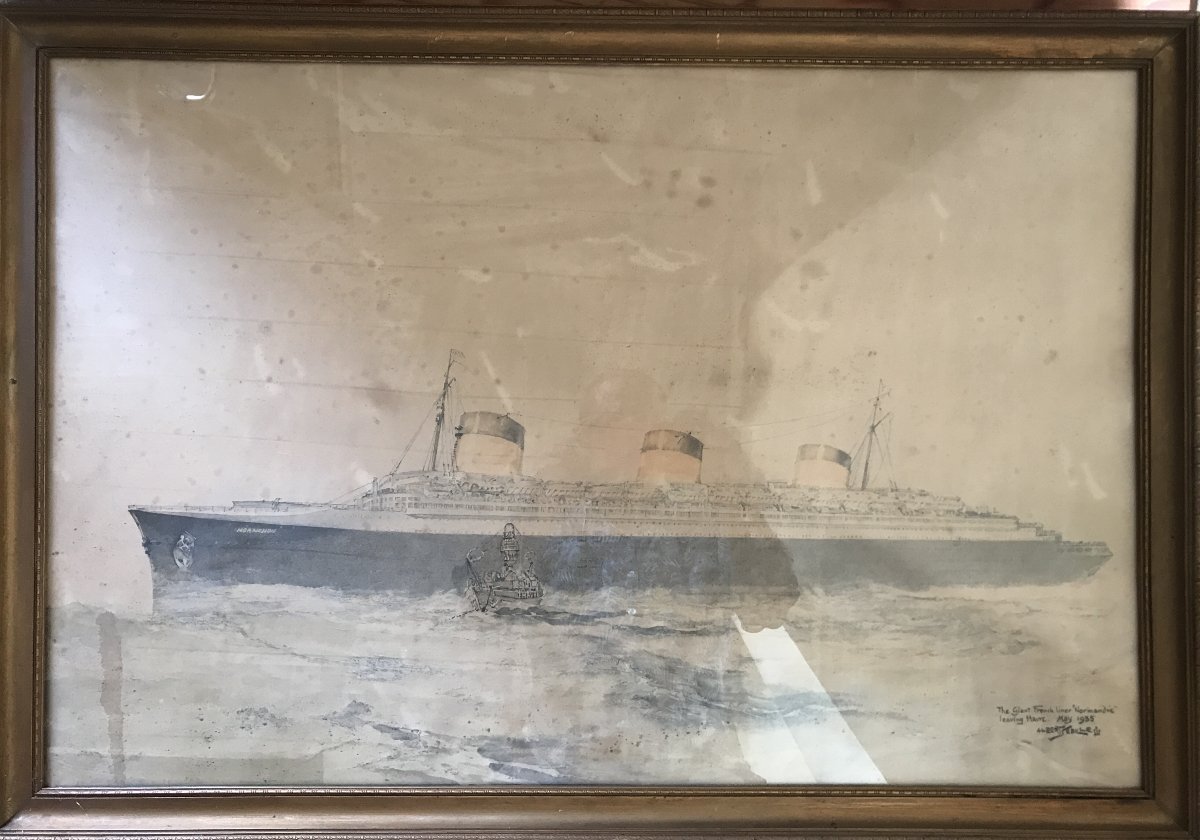 Albert Sebille, Paquebot, Normandie, "French Liner", Peintre de la marine. 1935