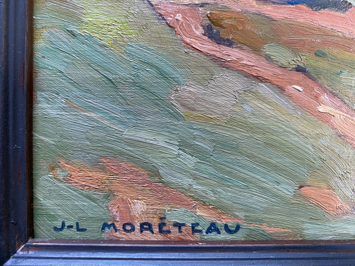 Jules-Louis Moréteau "La côte à Marie-Feuillet" Rabat Maroc 1927 Huile sur panneau Paysage-photo-3