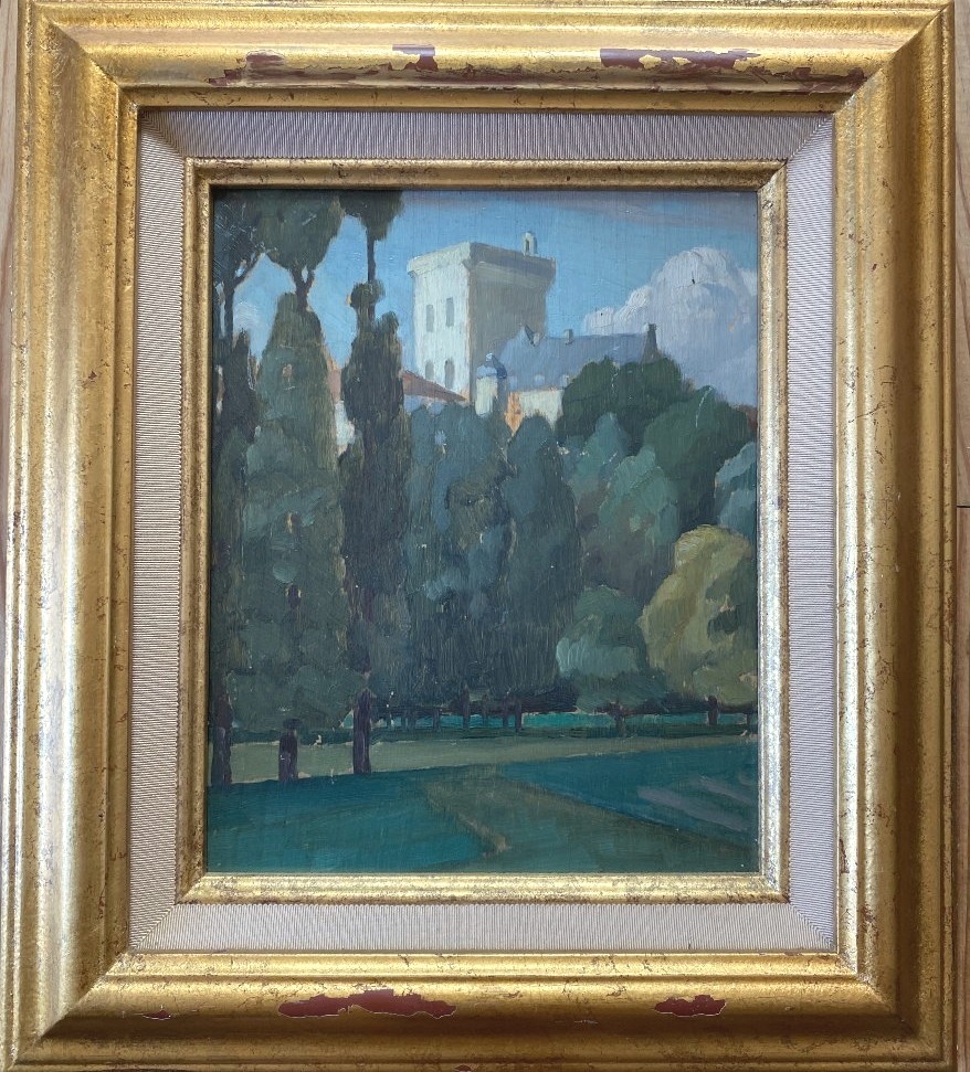 Jules-Louis Moréteau Paysage Méditerranéen vers 1920 huile sur panneau-photo-2