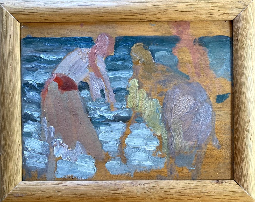Jules-Louis Moreteau "Mauresques au bord de la mer" Mogador Maroc 1929 Huile sur toile Paysage-photo-2