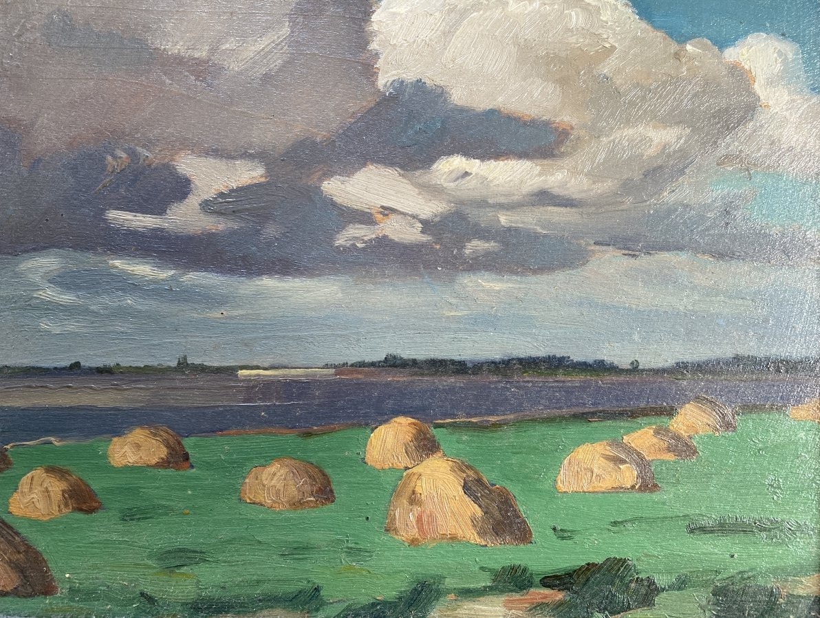 Jules-louis Moréteau, French Landscape, Ca. 1920, Oil On Panel