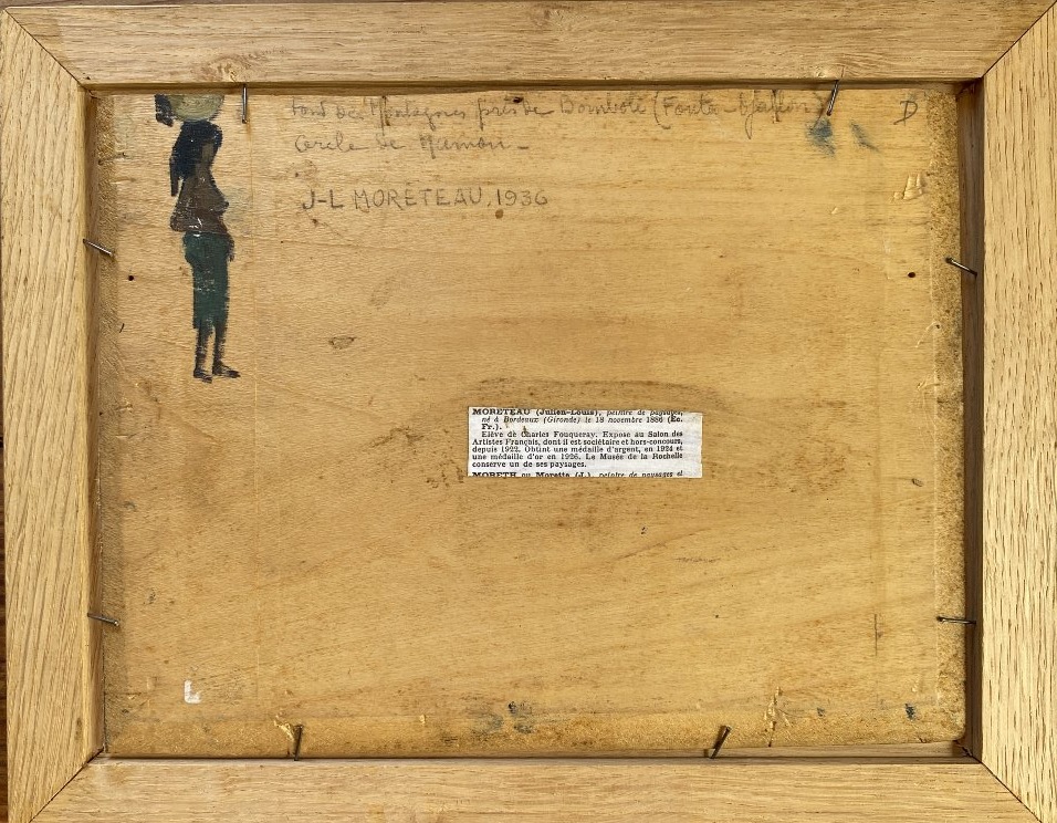 Jules-Louis Moréteau "Front de Montagnes près de Bomboli" Paysage Guinée 1936 Huile sur bois -photo-2