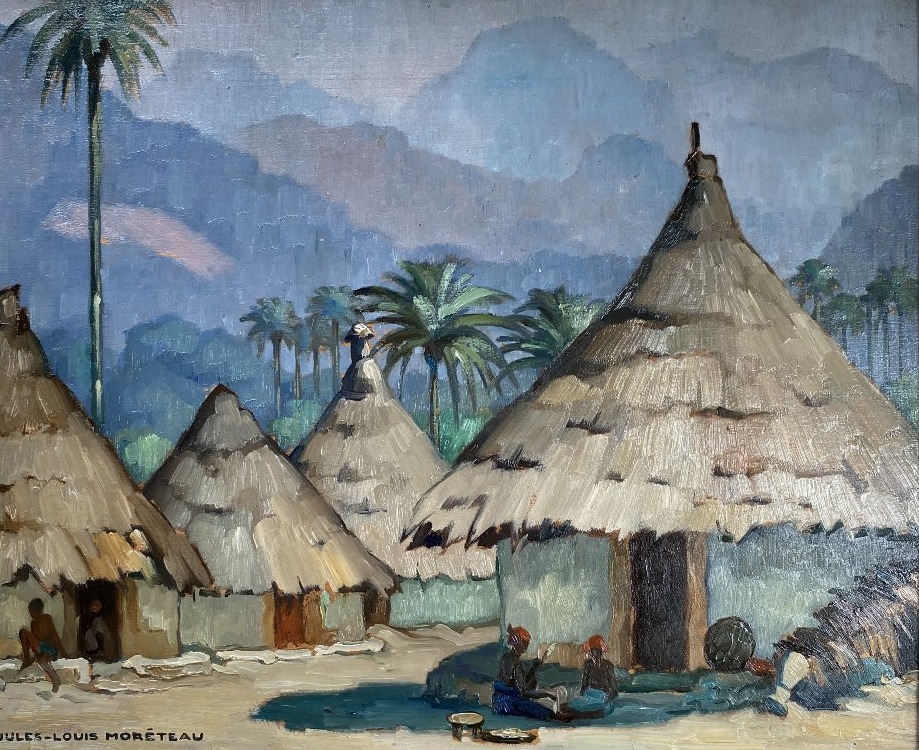 Jules-louis Moréteau, Landscapes Of Guinea, 1936, Africanism, Oil On Panel (sold As A Pair)-photo-3