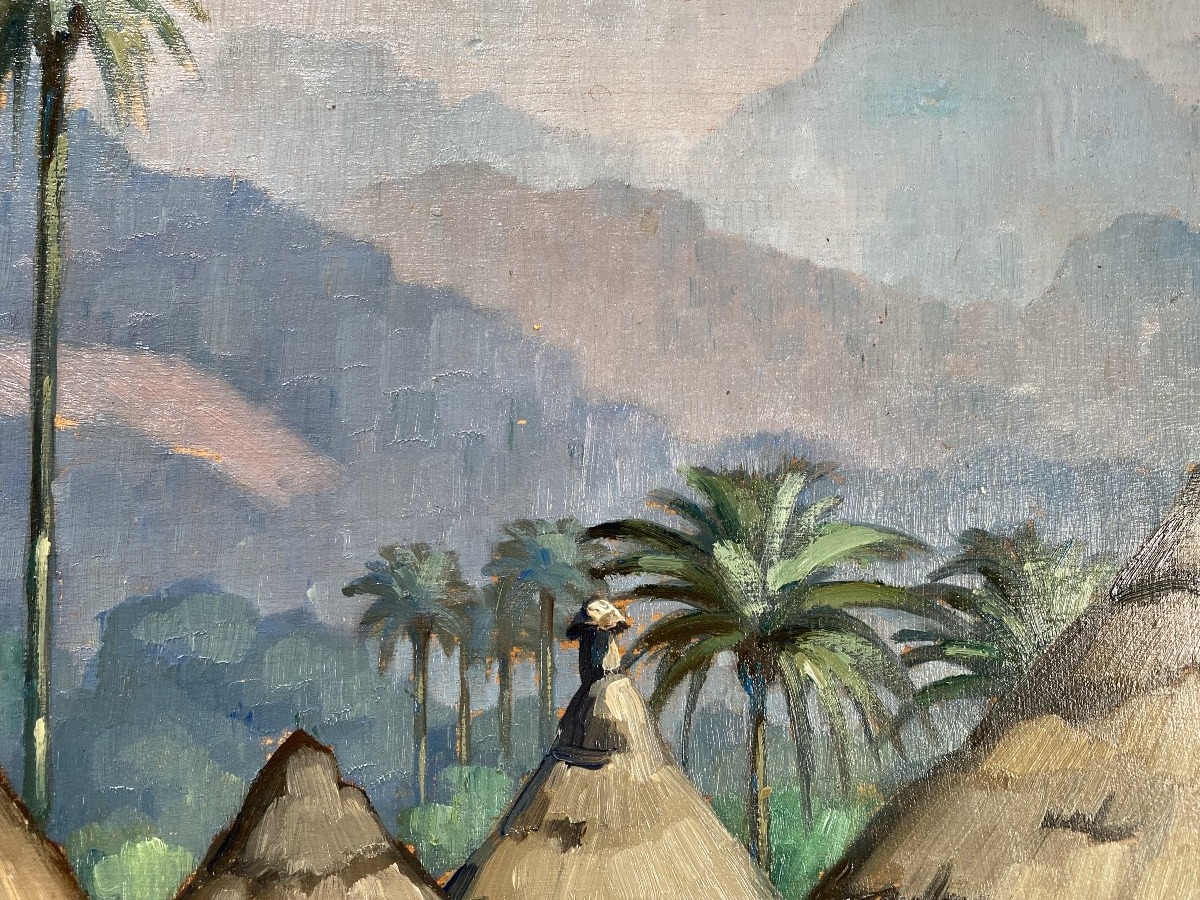 Jules-louis Moréteau, Landscapes Of Guinea, 1936, Africanism, Oil On Panel (sold As A Pair)-photo-6