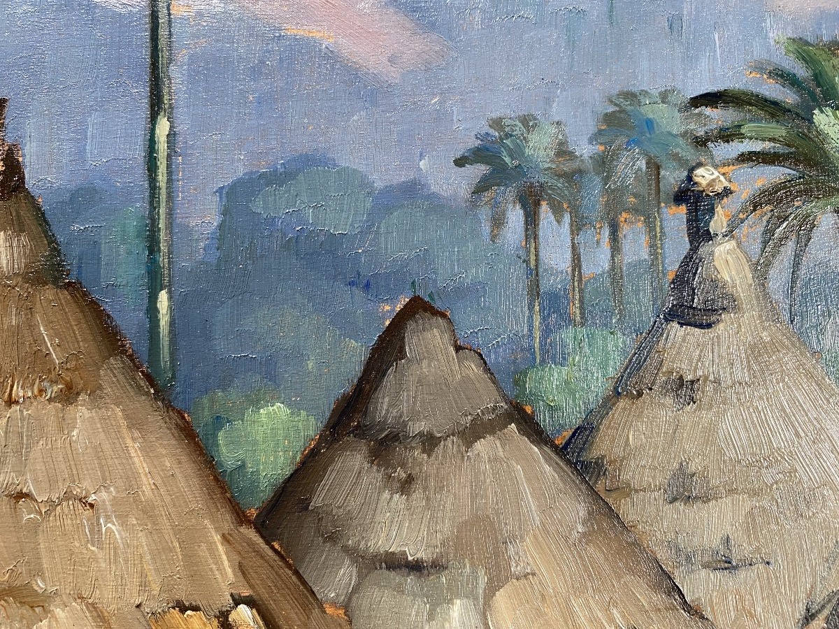 Jules-louis Moréteau, Landscapes Of Guinea, 1936, Africanism, Oil On Panel (sold As A Pair)-photo-7