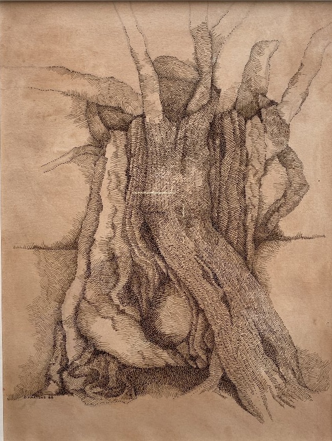 D. Martens, Ink On Paper, Triptych, Circa 1980, Abstract/botanical Motifs, Design.-photo-2