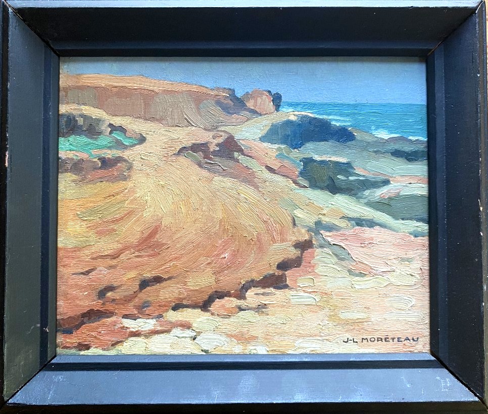 Jules-louis Moréteau, "the Cliff At Rabat," Landscape, Rabat, Morocco, 1927, Oil On Panel-photo-1
