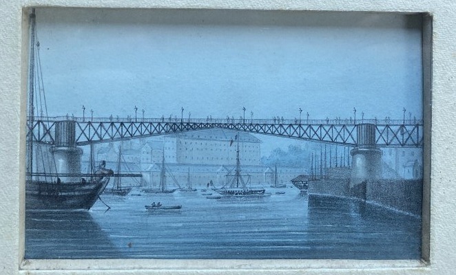 Paysages de Seine-Maritime vers 1860  Seine / Port Paire de Gouaches sur papier (à déchiffrer)-photo-2
