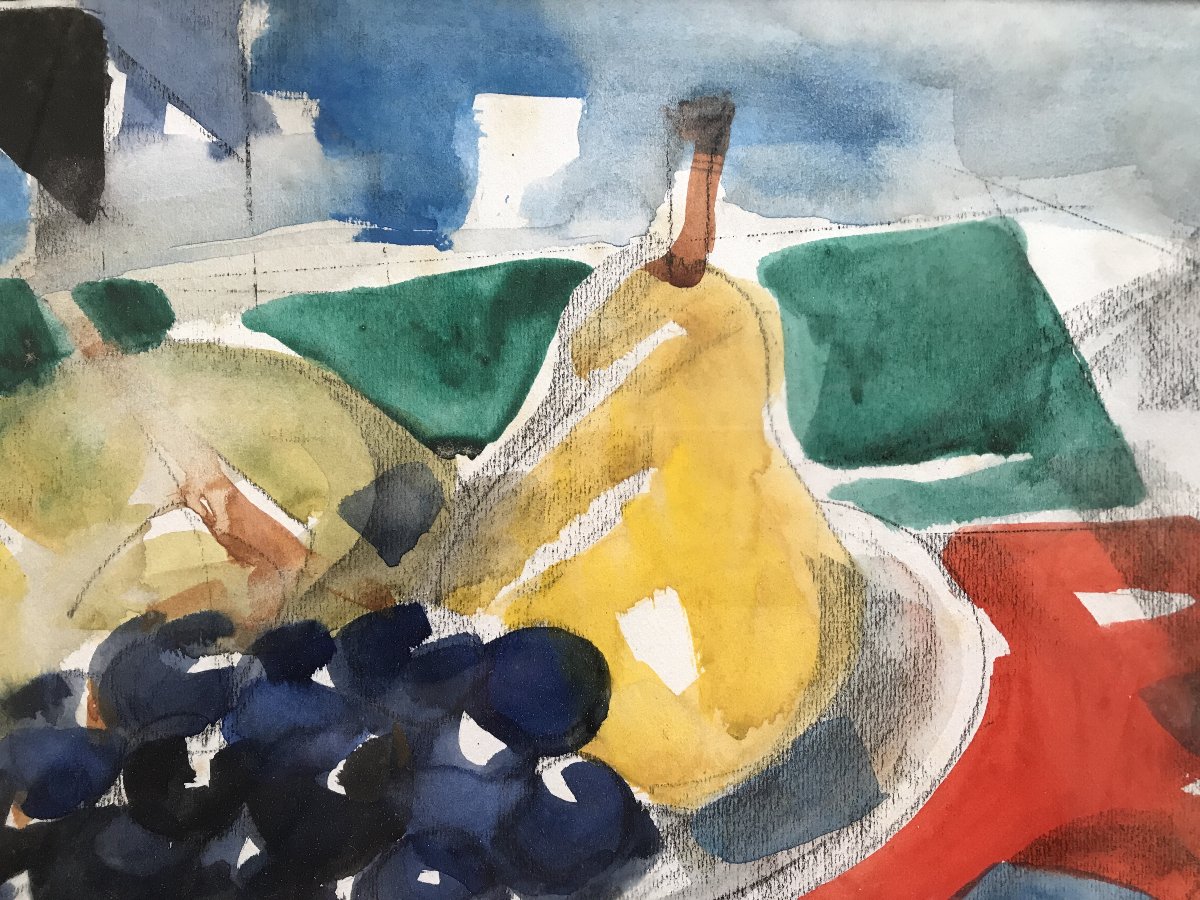 Pierre Théron . Nature morte aux fruits encadrée. 1950. Située à Paris. Henri Matisse-photo-3