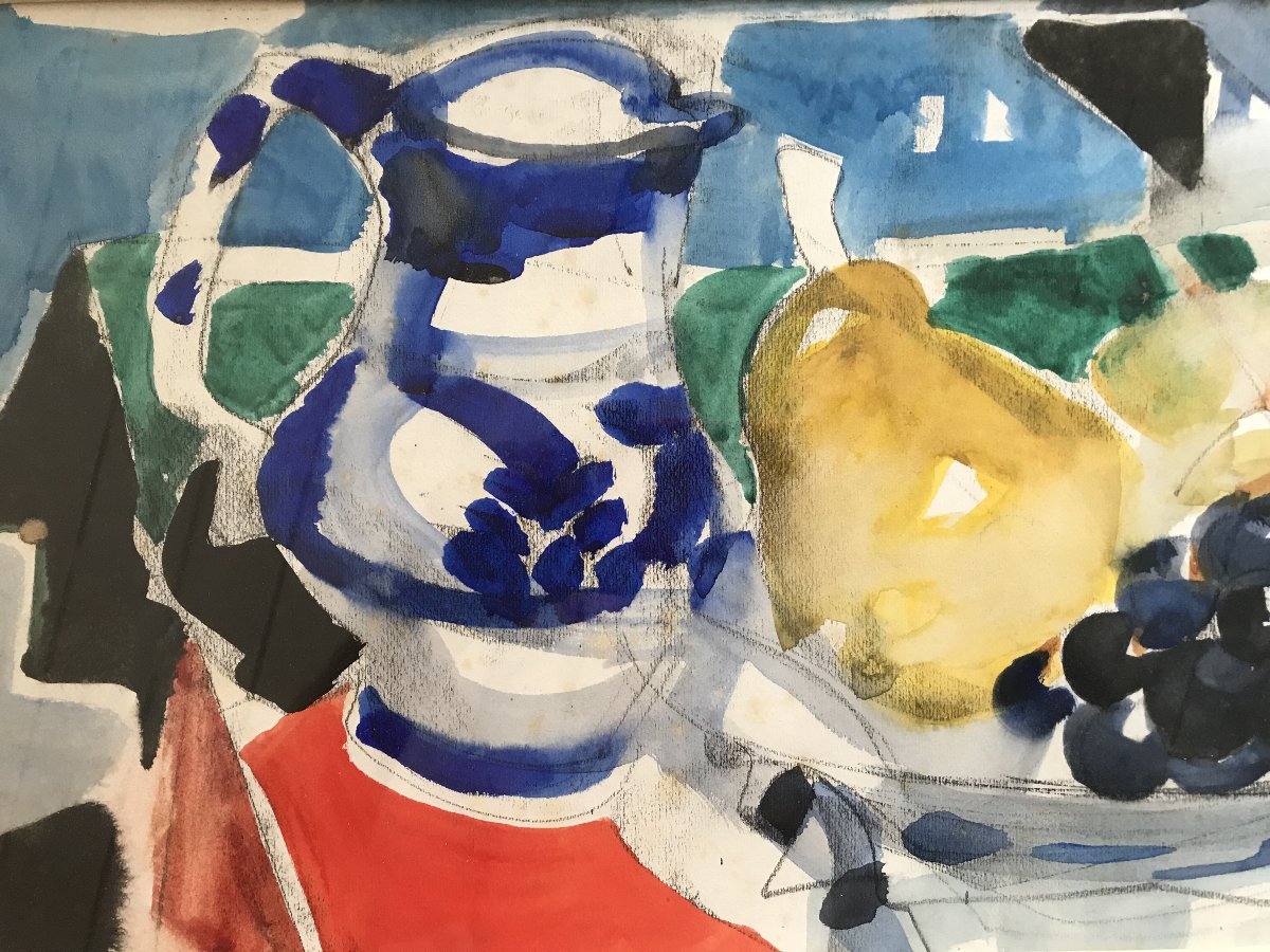 Pierre Théron . Nature morte aux fruits encadrée. 1950. Située à Paris. Henri Matisse-photo-1