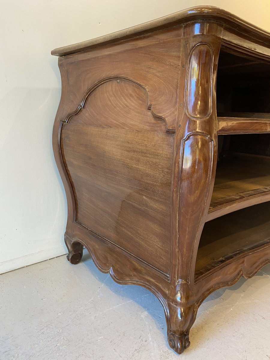 Bordeaux-style Chest Of Drawers Made Of Solid Mahogany, Crafted In Bordeaux In The 18th Century. "tombeau" Chest Of Drawers. -photo-2