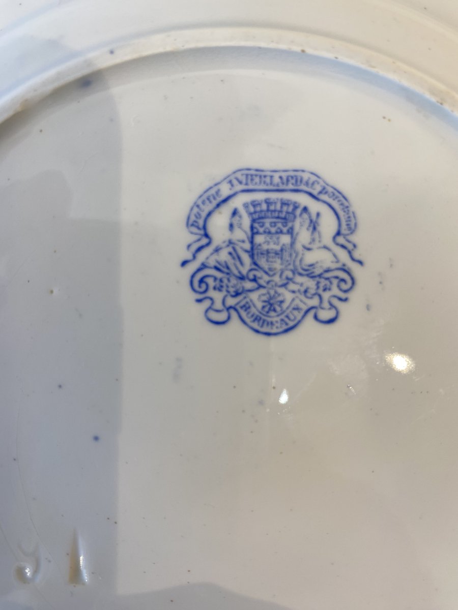 Jules Vieillard Bordeaux partie de service "les étrennes", faience du XIX ème siècle.-photo-2