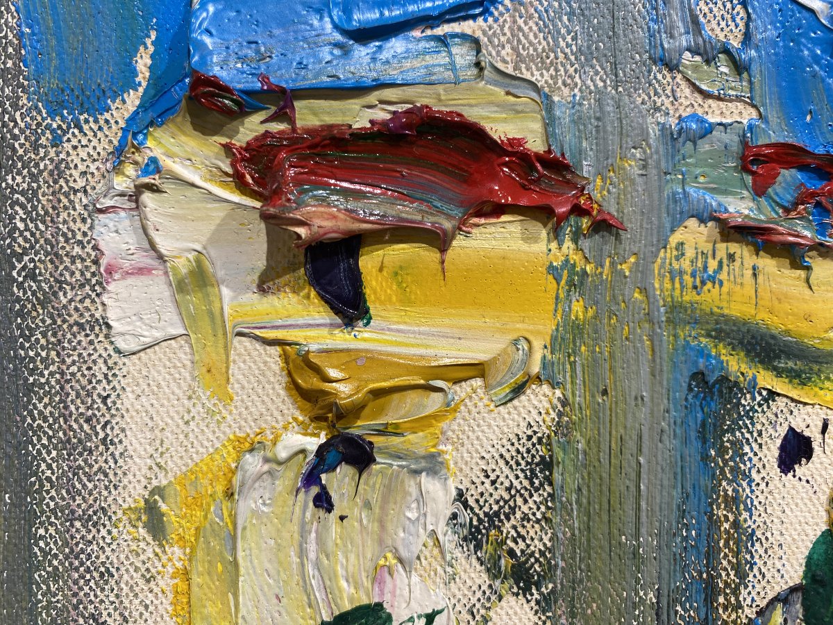 Bernard Damiano, Huile sur toile, Nice, Expressioniste, mouvement Cobra.-photo-3