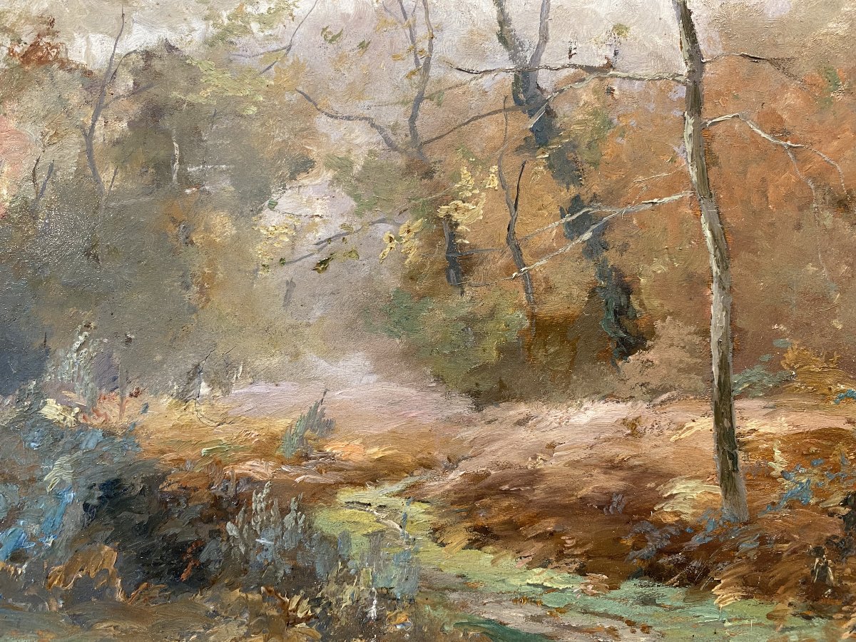 Paul Courreau, Oil On Panel, Painter From Bordeaux, Leyre Delta, Arcachon Bay.-photo-3