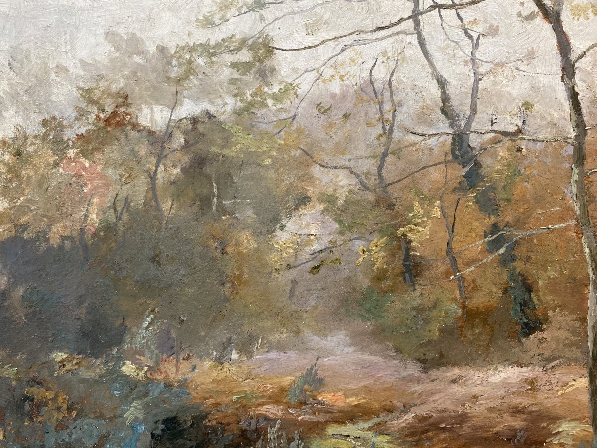Paul Courreau, Oil On Panel, Painter From Bordeaux, Leyre Delta, Arcachon Bay.-photo-4