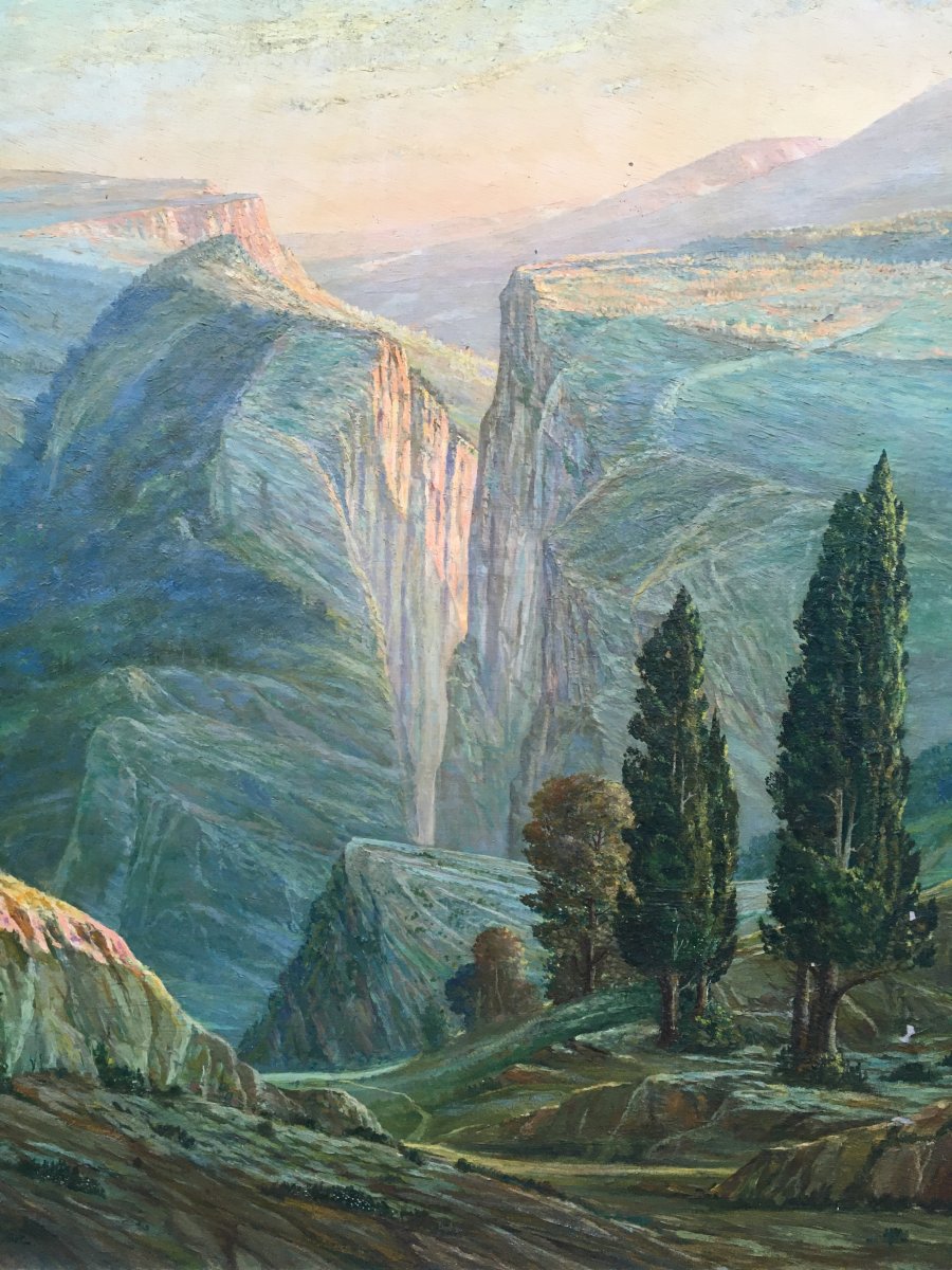 Important Oil On Canvas, Mountain View-photo-1