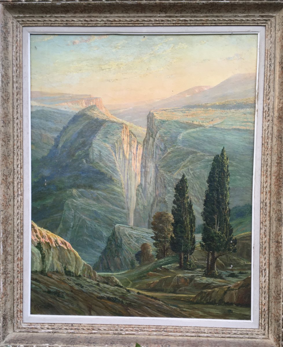 Important Oil On Canvas, Mountain View