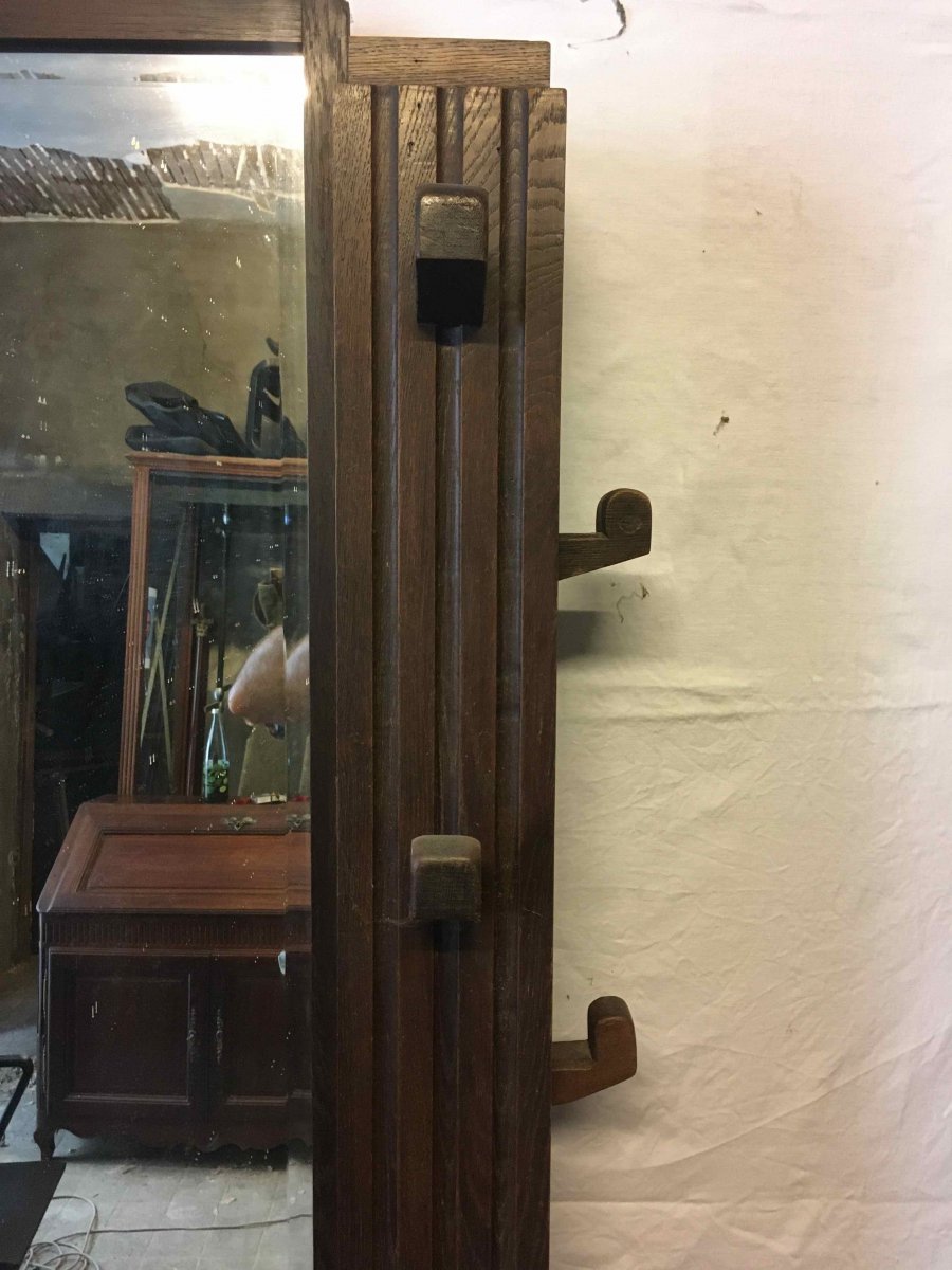 Art Deco France Coat Rack Around 1935 In Oak-photo-4