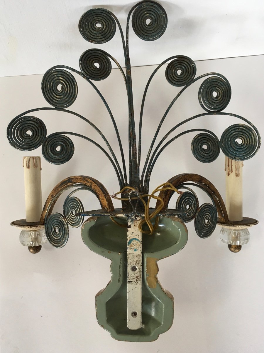 Baguès, Wall Lamp Circa 1950, Metal And Glass, Baguès House Decoration.-photo-1