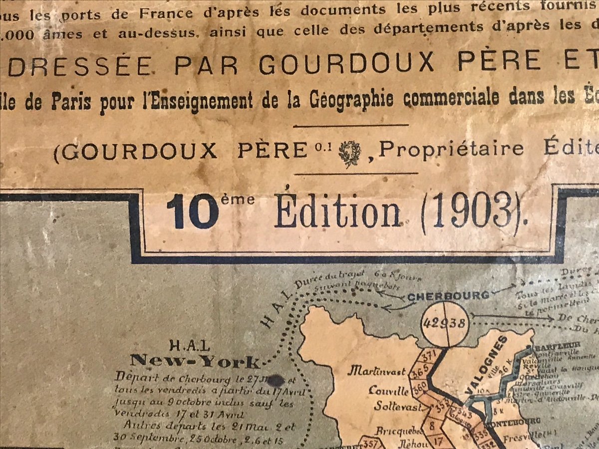 Carte Commerciale Chemin De Fer Français Paris 1868, 10ème Ed. 1903, Gourdoux Père & Fils-photo-4