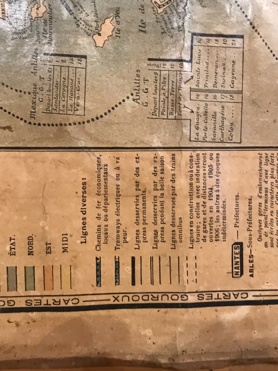 Carte Commerciale Chemin De Fer Français Paris 1868, 10ème Ed. 1903, Gourdoux Père & Fils-photo-4