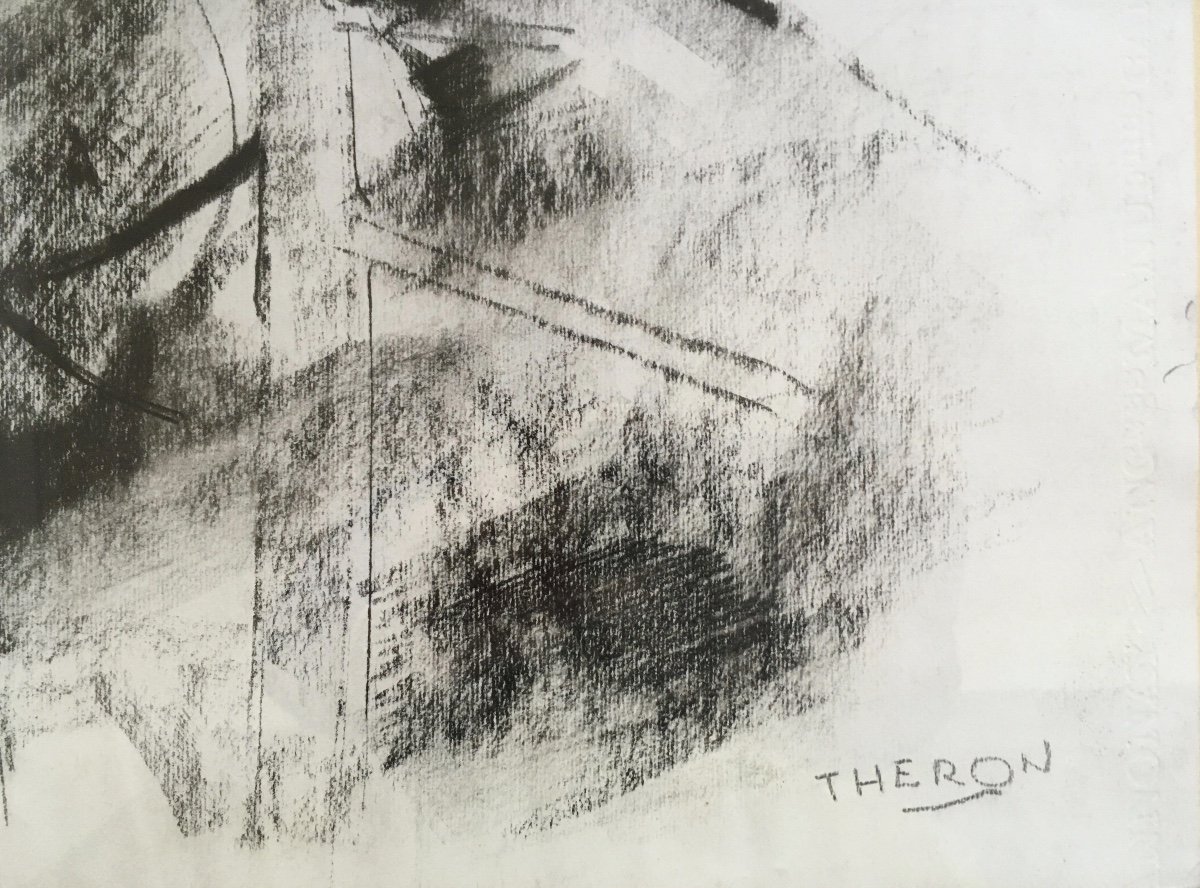 Pierre Theron. Original Drawing Around 1960. The Pines On The Arcachon Basin, Landes De Gascogne-photo-4