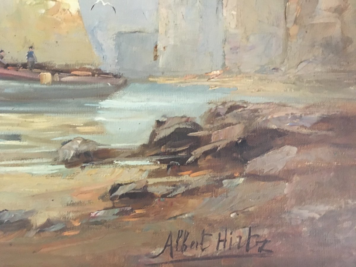 Albert Hirtz; Hulie Sur Toile, marine, paysage de Bretagne vers 1930.-photo-2