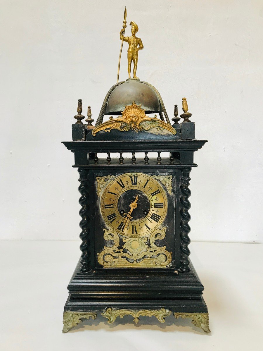 Nineteenth Century Clock / Pendulum Probably English Work In Blackened Wood
