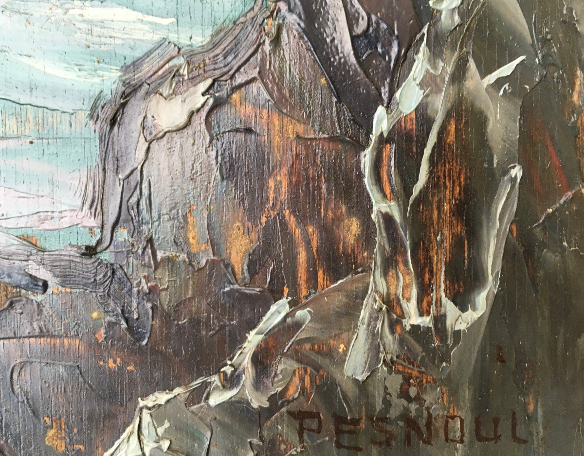Paul Esnoul, Belle-Île, Brittany, Oil On Panel, Circa 1930-photo-2