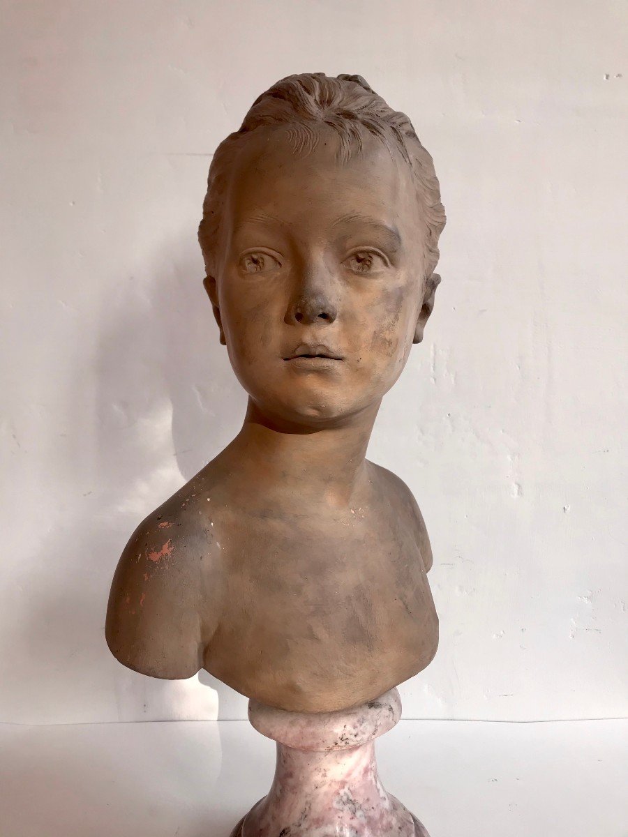 Jean Antoine Houdon Terracotta Bust Of Louise Brongniart XIXth Century