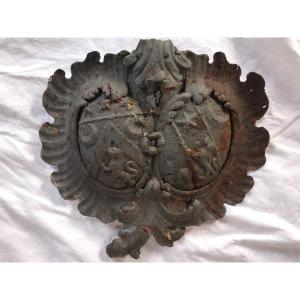 Wrought Iron Medallion XVIIIth Century Bordeaux Louis XV Style Architecture Sculpture