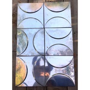 Series Of 6 Decorative Panels 1970 Metal Design France