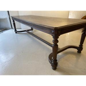 Large Dining Table, Administration And Reception Table, France, 19th Century, Oak