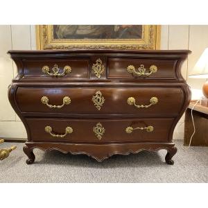 18th Century Bordeaux Commode, Bordeaux Port Workshops, Tomb Shape, Solid Mahogany 