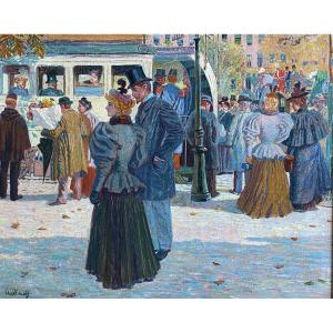 Oswald Heidbrinck, View Of Paris During The Belle époque: Grand Boulevard, C. 1900  Impressionism