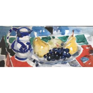 Pierre Théron . Nature morte aux fruits encadrée. 1950. Située à Paris. Henri Matisse