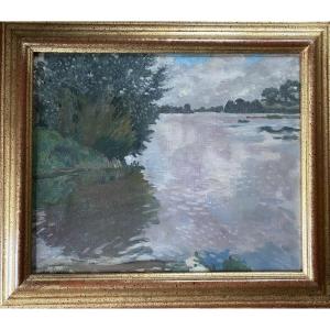 W. Van Hasselt, Oil On Canvas, Ca. 1930, Riverbanks, The Seine, Impressionist