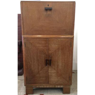 Cubist Art Deco Bar Ceruse Oak Circa 1935 / Art Deco, Cubism, Modernism, Africanism