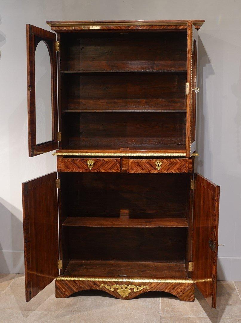 Bookcase / Showcase In Kingwood Veneer – Regency Period-photo-4