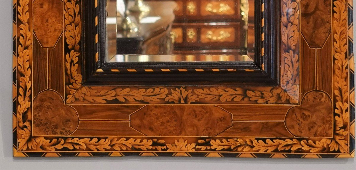 Proantic Inlaid Mirror Attributed To Noel Hache 17th Century