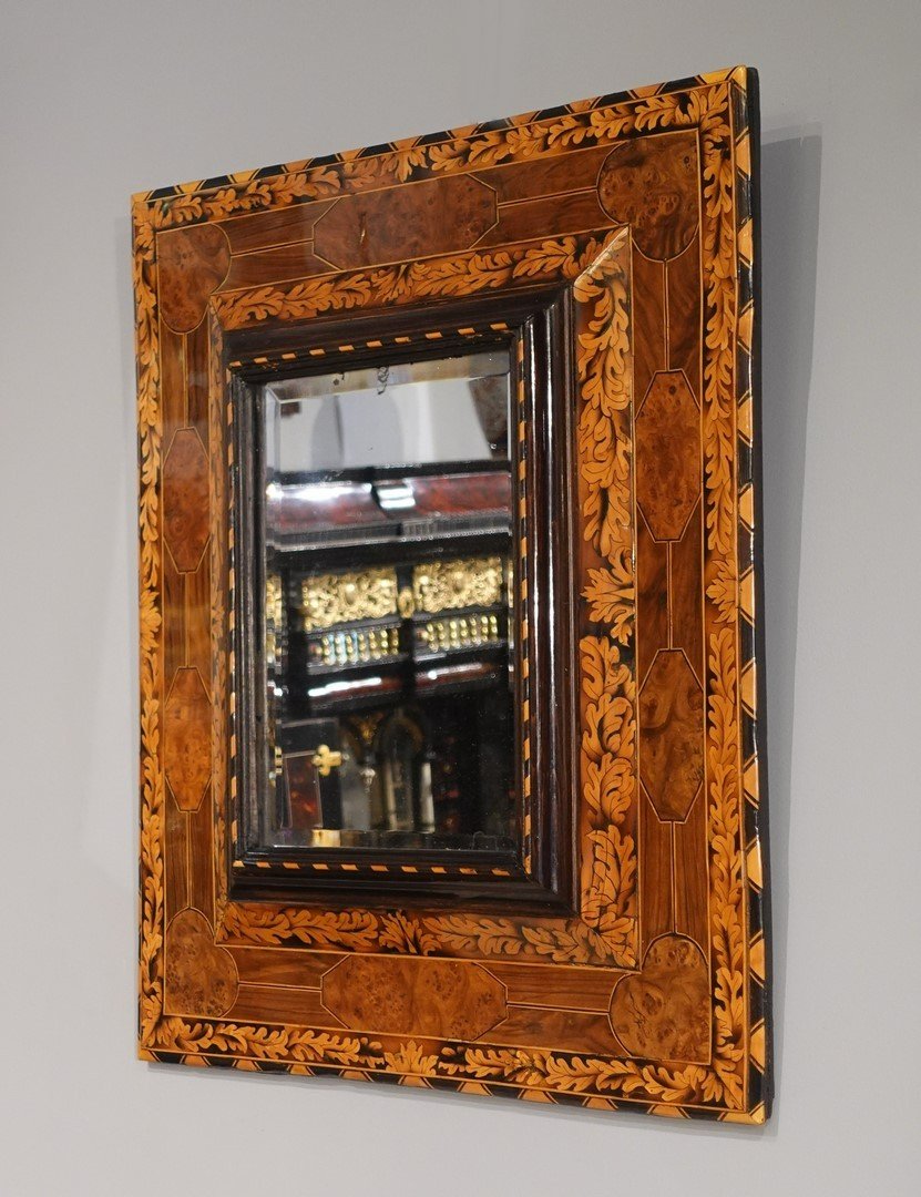 Proantic Inlaid Mirror Attributed To Noel Hache 17th Century