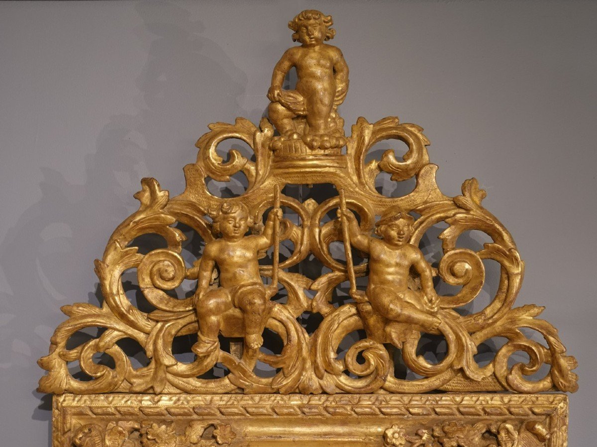 17th Century Gilded Wood Mirror-photo-2