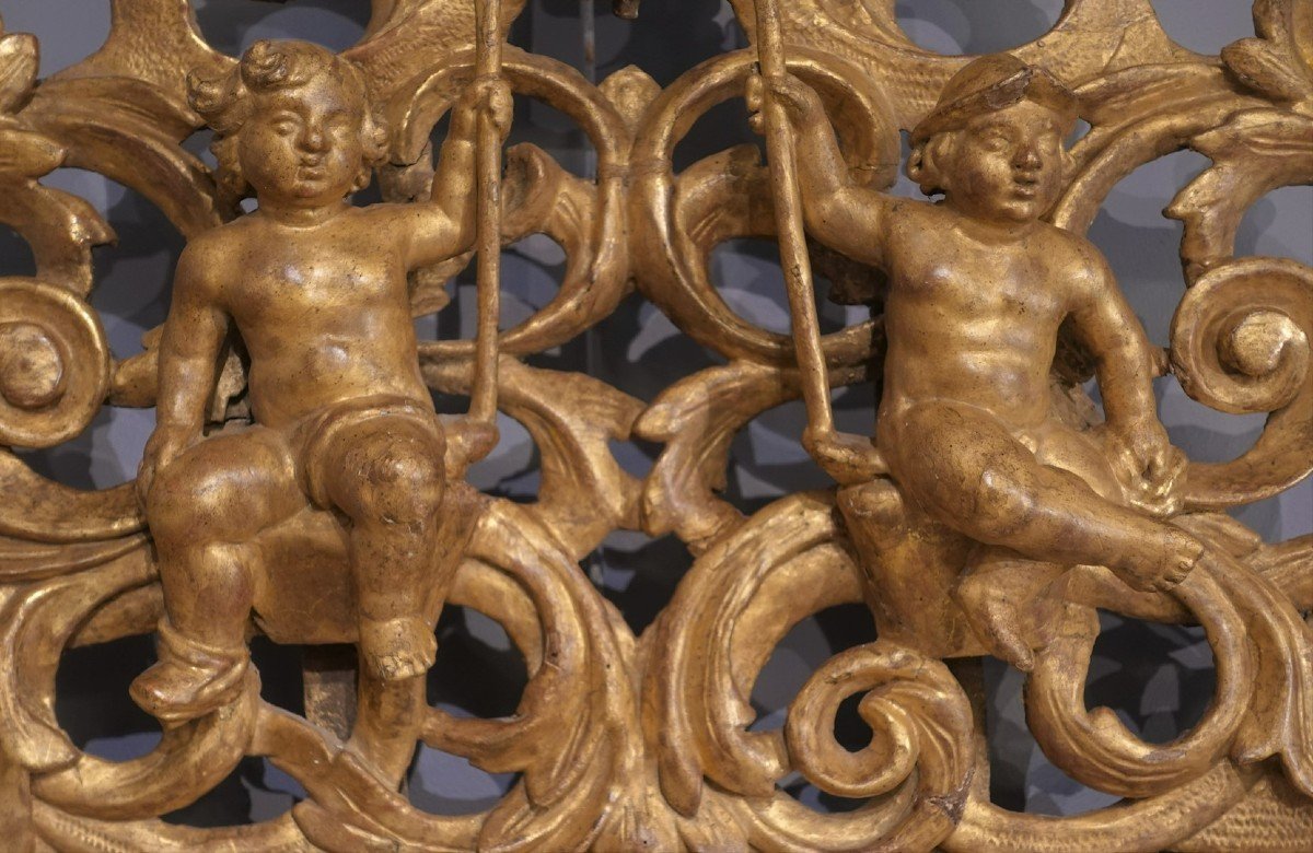 17th Century Gilded Wood Mirror-photo-3