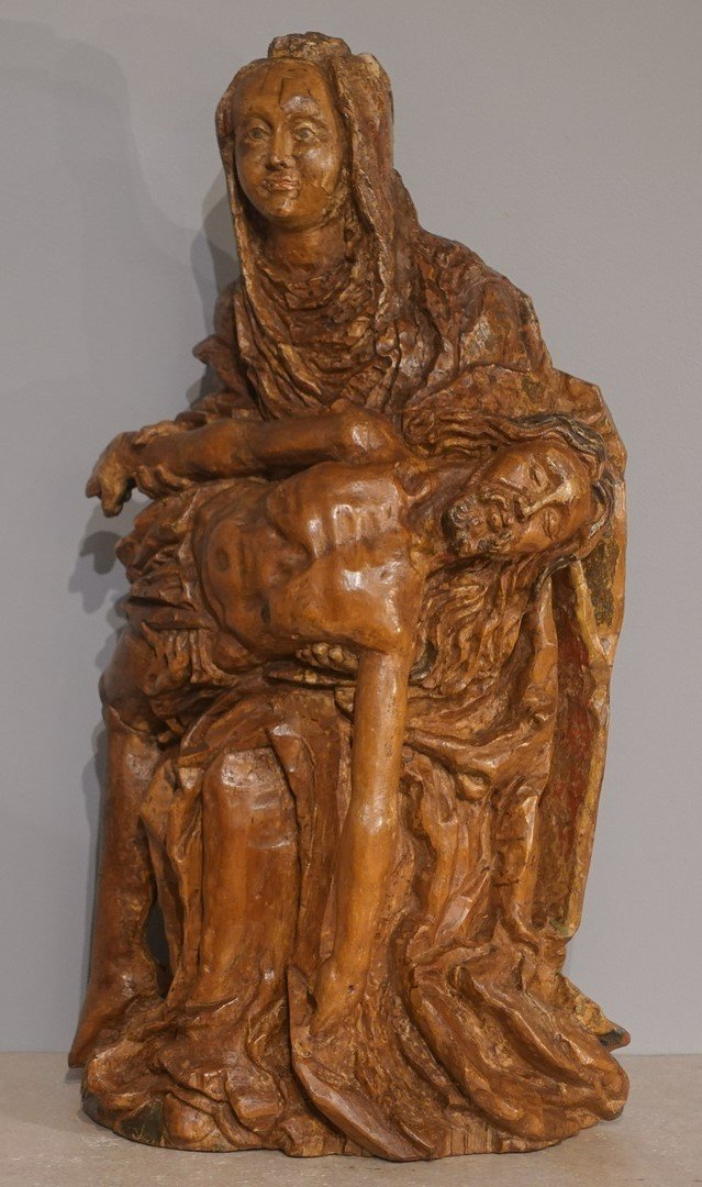 Pietà Or Virgin Of Mercy In Sculpted Linden - Germany 16th Century-photo-2