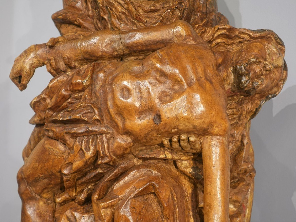 Pietà Or Virgin Of Mercy In Sculpted Linden - Germany 16th Century-photo-3